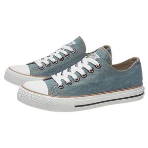 Huili low top canvas shoes, women's denim lace up student casual men's shoes, versatile and simple low top couple sports shoes