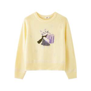 
Sanfu Sweater 2025 New Winter Small Kitten Pattern Round Neck Loose Pullover Top Women's Clothing 510502