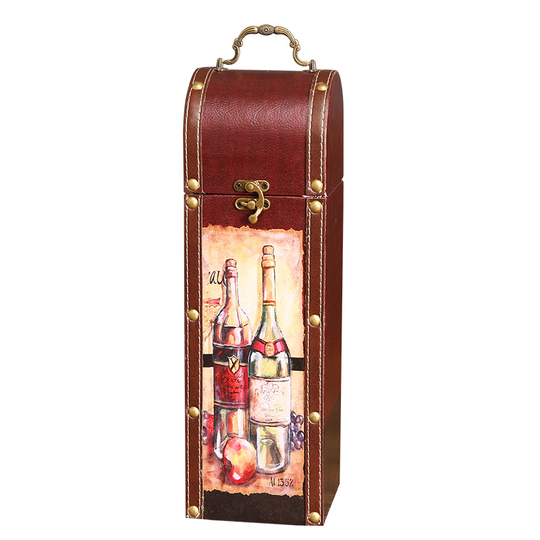 Boîte à Vin Vintage En Bois Avec Accessoires Sommelier - Coffret Cadeau 5 Pièces Pour Amateurs De Vin