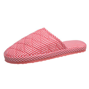 Four seasons light couple thin models Four seasons breathable men and women home fabric guests home with winter non -slip cotton slippers