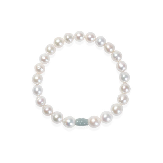 
Jingrun Pearl Yazhu freshwater pearl bracelet 7.3-8.3mm white nearly round large dot pearl bracelet for women D