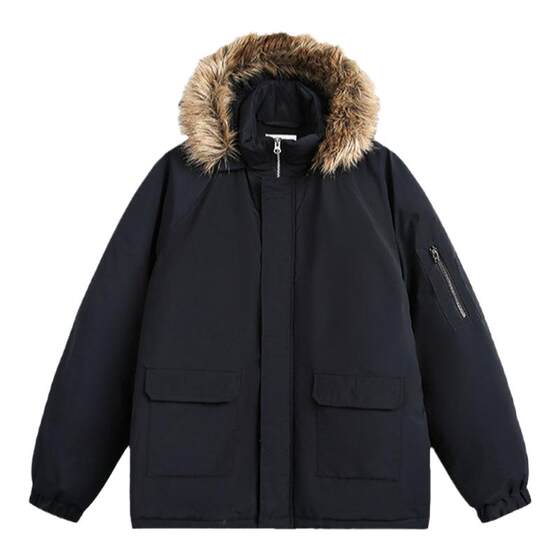 
Hope Studio American-style fur collar cotton-padded clothes for men and women in autumn and winter thickened and warm couple's jackets and jackets