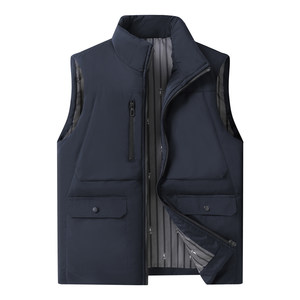 
Jeep cotton vest for men 2025 winter new dad men's clothing warm large size loose outer wear stand collar vest