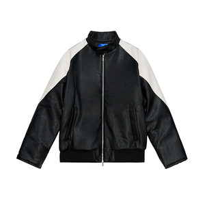 MRCYC retro spliced leather jacket for men in autumn Korean fashion handsome leather jacket design versatile loose jacket