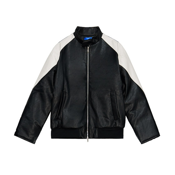 MRCYC retro spliced leather jacket for men in autumn Korean fashion handsome leather jacket design versatile loose jacket