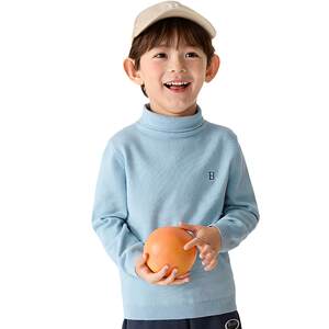 
Balabala boy turtleneck sweater big baby girl knitted sweater autumn and winter children pullover base shirt top
