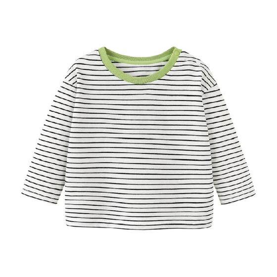 
Mini Balabala boys and girls pure cotton long-sleeved T-shirt for spring new baby skin-friendly soft breathable top