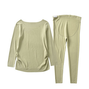 
Pregnant women's German velvet thermal underwear, seamless double-sided plus thin velvet close-fitting bottoming autumn clothes and autumn trousers set, pregnancy plus size