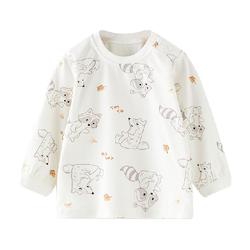 Tongtai Baby Tops All Seasons Pure Cotton Baby Clothes Boys And Girls Shoulder Open Long Sleeve Pullover Home Underwear Boneless