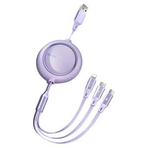 Better Data Line Three -in -One Fast Three -headed Three -header Applicable Huawei Apple 15/16 mobile phone charging cable Typec Android One Drag three car multifunctional vehicle telescopic one drag three custom logo