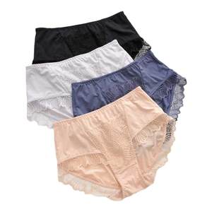 New Mijia Mei Nong thin breathable without trace Inner pants actress lace sexy net yarn women's middle waist 8713 breathable
