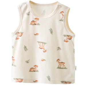 
Baby vest spring and autumn four seasons cotton modal deer boy and girl baby base belly protection children's sleeveless suspender top