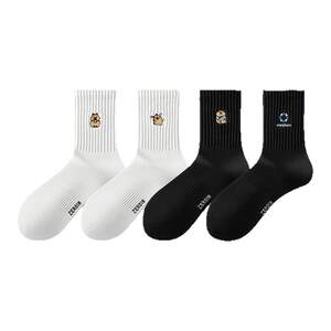 Zoyin Socks Men's Summer Thin 10A Antibacterial Mid-Tube Socks Deodorant Cotton Yarn Sports Socks Kapibara Gift Box