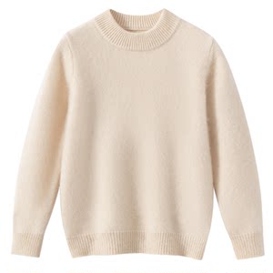 Half turtleneck children's wool sweater thickened boys and girls knitted autumn and winter pure wool fleece baby bottoming sweater with sweater