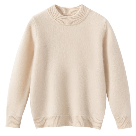 Half turtleneck children's wool sweater thickened boys and girls knitted autumn and winter pure wool fleece baby bottoming sweater with sweater