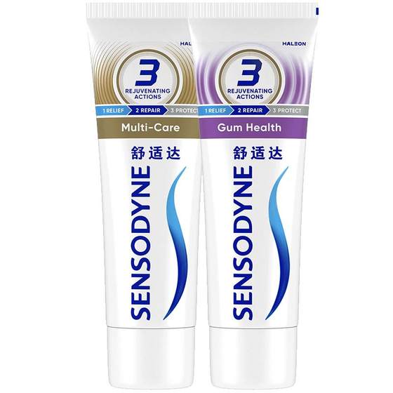 Comfortable anti -sensitive toothpaste gums multi -effect care 100g*2 sets of sets of anti -mothing and fresh breath with fluoride clean