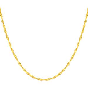 Trendy Acer water ripple gold necklace pure gold with chain single chain gift plain chain versatile classic women's price H