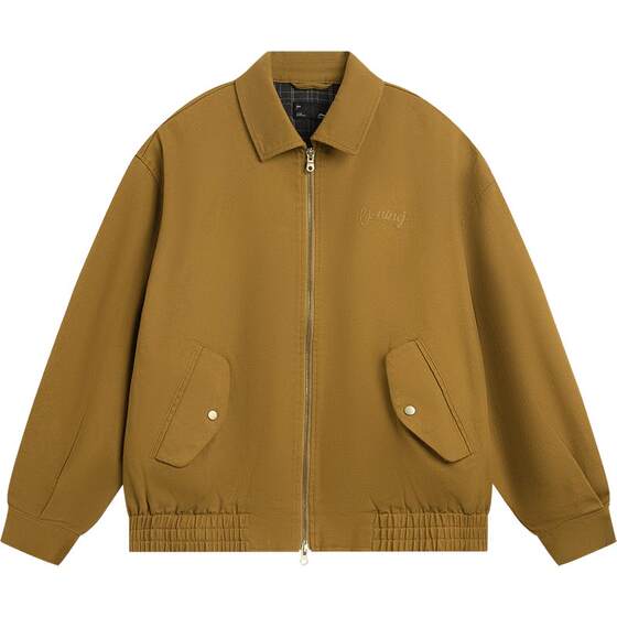 
Li Ning Jacket Women's Spring Retro Barn Style Lapel Top Embroidered Loose Casual Sportswear Harrington Jacket