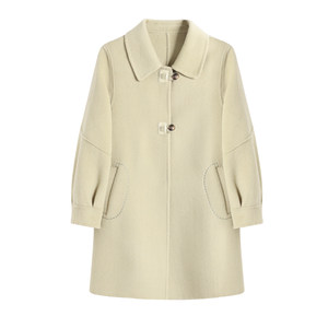 
2025 Autumn and Winter High-end Australian Wool Double-sided Wool Cashmere Coat Women's Mid-Length 100 Pure Wool Wool Coat