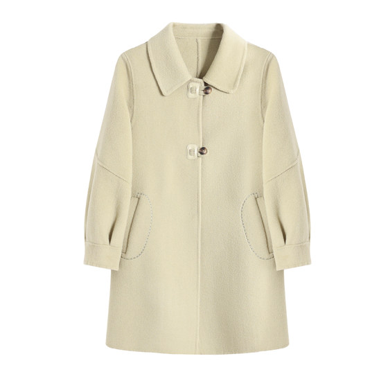 
2025 Autumn and Winter High-end Australian Wool Double-sided Wool Cashmere Coat Women's Mid-Length 100 Pure Wool Wool Coat