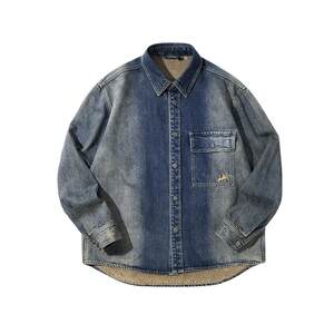 
HLA/Heilan Home Mountain Is Not High Series Long-sleeved Shirt 26 Spring Loose Denim Casual Shirt for Men