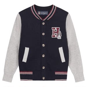 
Hush Puppies children's clothing boys cardigan sweater 25 autumn and winter new big children casual sweaters children's warm thick sweaters