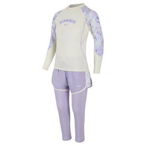 
Hongxing Erke children's swimsuit girls long-sleeved trousers split sunscreen vacation hot spring girls new swimwear