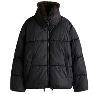 
HM women's cotton padded jacket warm winter ootd warm plush stand-up collar bread coat winter cotton jacket 1282366