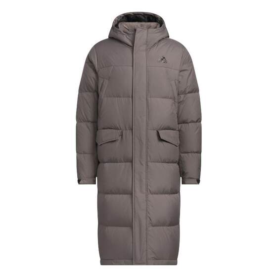 
Windproof long warm hooded duck down down jacket for men and women adidas adidas light sports