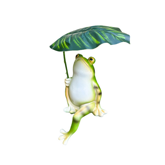 Umbrella, Liangqing Frog Balcony Garden Garden Fish Tank Falter Decoration Switch Creative Simulation Animal Landscape
