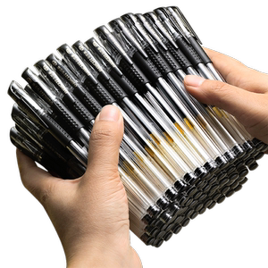 200 pieces of mass-selling gel pen 0.5mm black water-based pen student ballpoint pen academic brush question pen for exam use simple large-capacity signature affordable carbon pen office supplies stationery wholesale