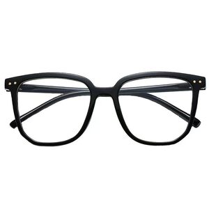 
Black frame glasses anti-blue light myopia without any degree of non-face flat light glasses men's trendy glasses frame women's versatile without lenses