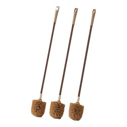 Toilet brush with extended handle and no dead ends, soft bristle cleaning brush