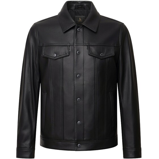 
Hazzys Hazzys Outlet Men's Fall and Winter New Men's Casual Warm Lapel Jacket Leather Jacket