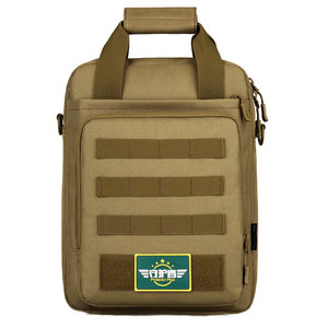 Tactical shoulder handbag A4 schoolbag men's casual messenger bag tool bag 12 -inch computer bag grid -grained bart