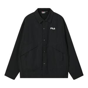
FILA Official Men's Woven Long-Sleeved Jacket 2026 Summer New Lapel Jacket Casual Loose Top