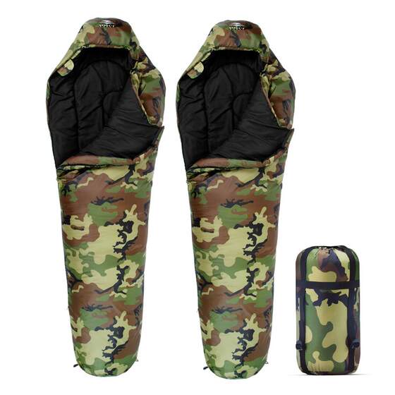 Sleeping bag adults Outdoor Operation Camp Spring, Autumn and Winter Adult Portable Warm Single Single Camouflage can stitch cotton sleeping bag