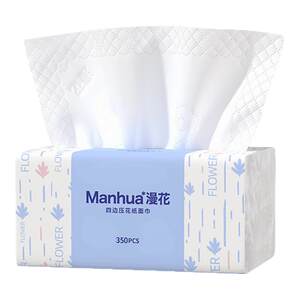 
Manhua paper towels 24 packs classic blue series household affordable thickened large size toilet paper cleaning toilet paper