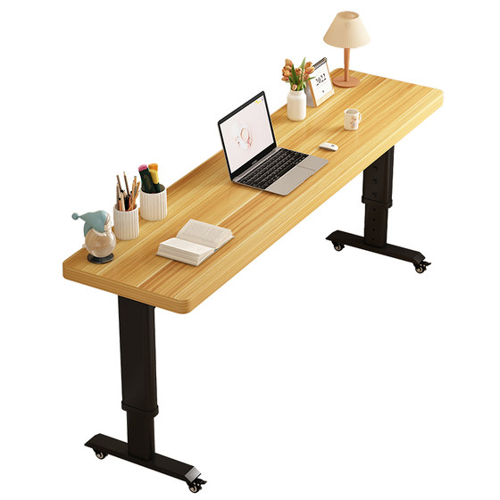 
Cross-bed table solid wood lift bedside table lazy bed movable study office rectangular computer table long table