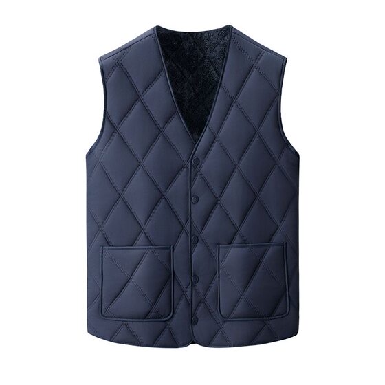 
2025 new autumn and winter men's vest plus velvet thickened warm vest to prevent cold large size middle-aged and elderly waistcoat dad wear