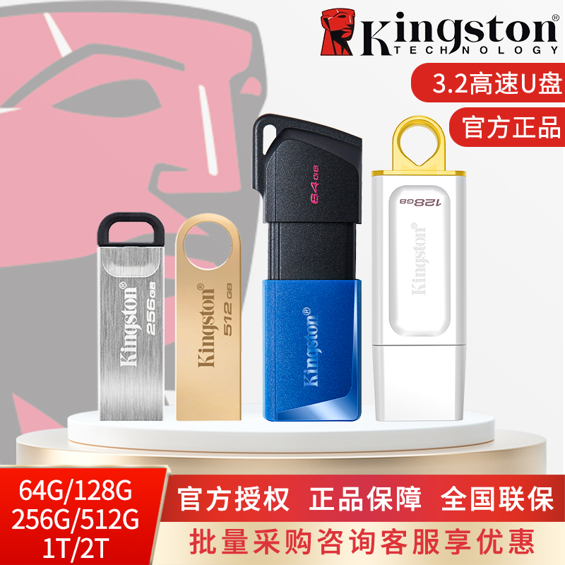 Kingston 金士顿 DataTraveler系列 DT100G3 USB 3.0 U盘 黑色 64GB USB-A