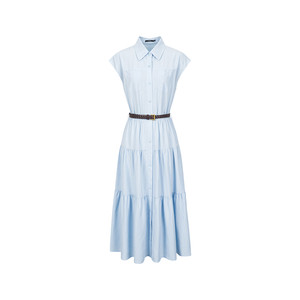 
Yixiang Liying waist shirt dress 2026 women's summer new style linen temperament high-end French white skirt