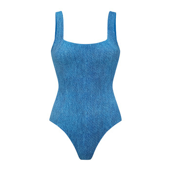Yukariswim denim blue resort swimsuit one-piece