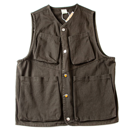 Japanese worker vest neutral tide brand Hong Kong style loose jacket vest male retro multi -pocket sleeveless shoulder men's tide