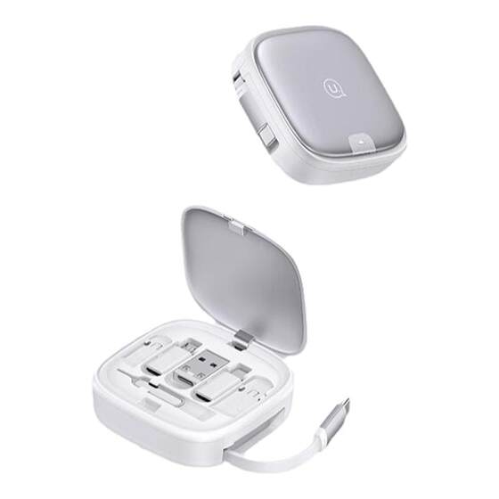 
Youshengshi multifunctional data cable three-in-one 60W fast charging mobile phone charging cable short-line box portable five-in-one adapter telescopic cable card pick-up needle storage box urban survival card travel six