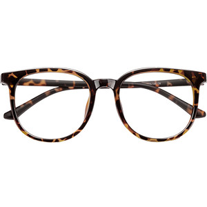 Large-frame leopard print glasses for women with short-sightedness, can be equipped with high-precision, plain-faced, slimming tortoise-colored anti-blue light eyeglass frames