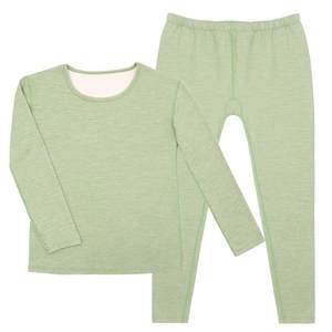 
Silk wool plus fat plus large size thermal underwear for women plus velvet autumn clothes and long pants suit fat mm200*0.5kg heat thick