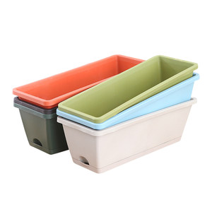 Flower pots Household plastic planting special basin long square flesh -like meat -specific box planting box planting resin large potted balcony