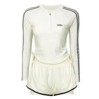 Haozhilang women's one-piece swimsuit with long sleeves and sun protection