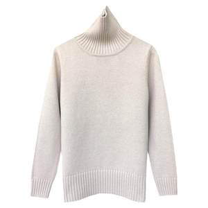 Dongrunlian Simple Thickened Cotton Sweater Women's High Neck Pullover Long Sleeve Knitted Inner Sweater 100% Cotton Wire Clothes
